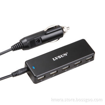 36W Portable Mobile Phone Charger w/5 Independent USB Ports, Charge iPhone 5 or iPad 5 SimultaneousNew